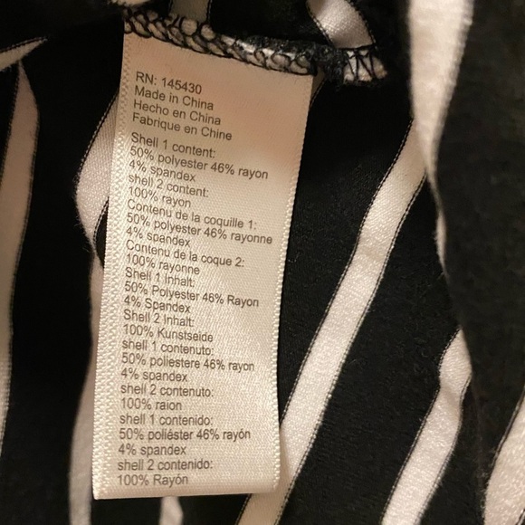 Anthropologie Lili's Closet Striped 3/4 Length Sleeve Top With Polka Dot Pocket - Picture 6 of 9